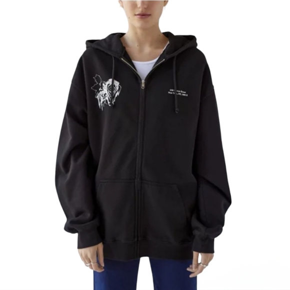 Urban Outfitters Mercer Street Flowers Zip-Up Hoodie - Picture 2 of 10